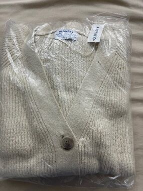 Old Navy Ivory Button-Front Knit Cardigan